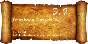 Doszkocs István névjegykártya