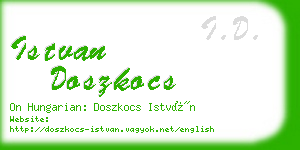 istvan doszkocs business card